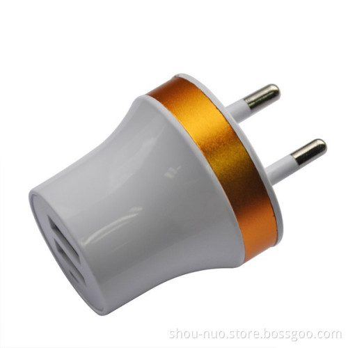 high quality led universal eu dual usb wall charger
